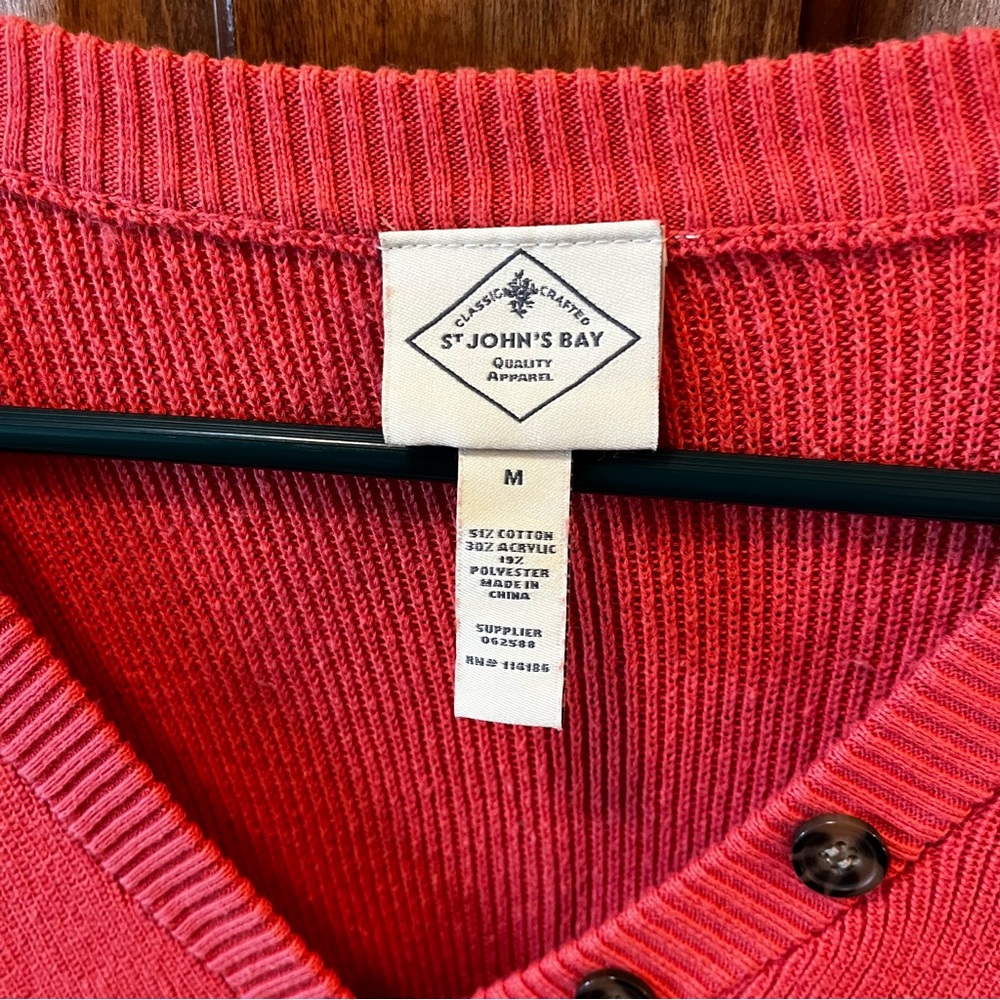 Women’s St John’s Bay Cardigan Salmon Medium - Picture 2 of 3